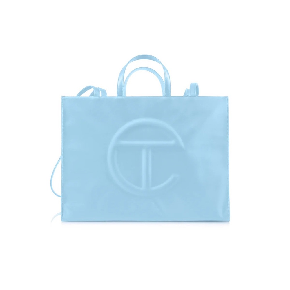 TELFAR POOL BLUE LARGE SHOPPING BAG